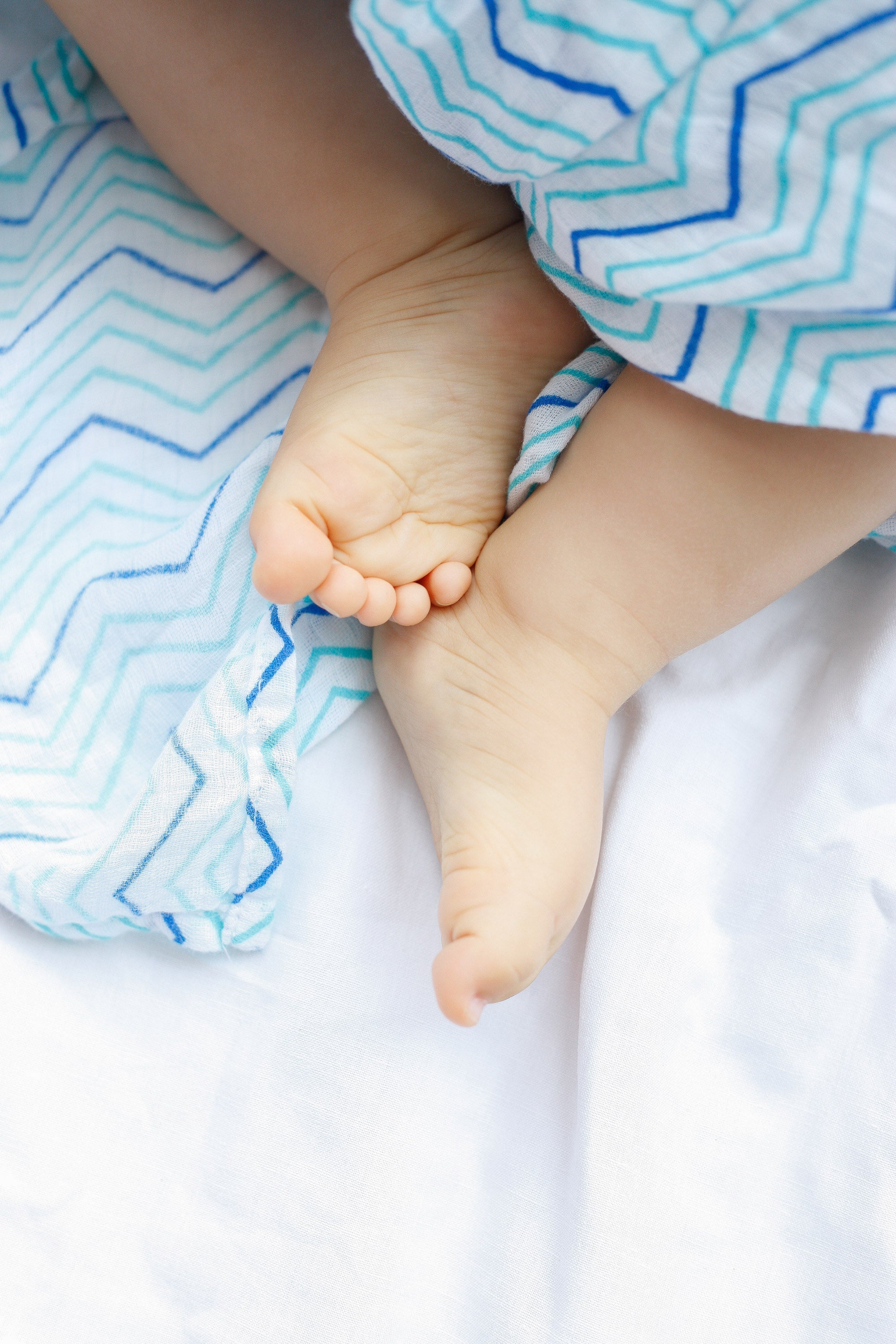 Organic Swaddle Set - Shades of Blue (Chevron & Dotty) Malabar Baby   