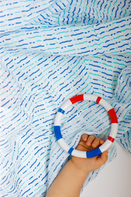 Organic Swaddle Set - Shades of Blue (Chevron & Dotty) Malabar Baby   