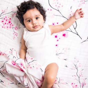 Organic Swaddle Set - Sakura (Cherry Blossom & Pink Stripe) Malabar Baby   