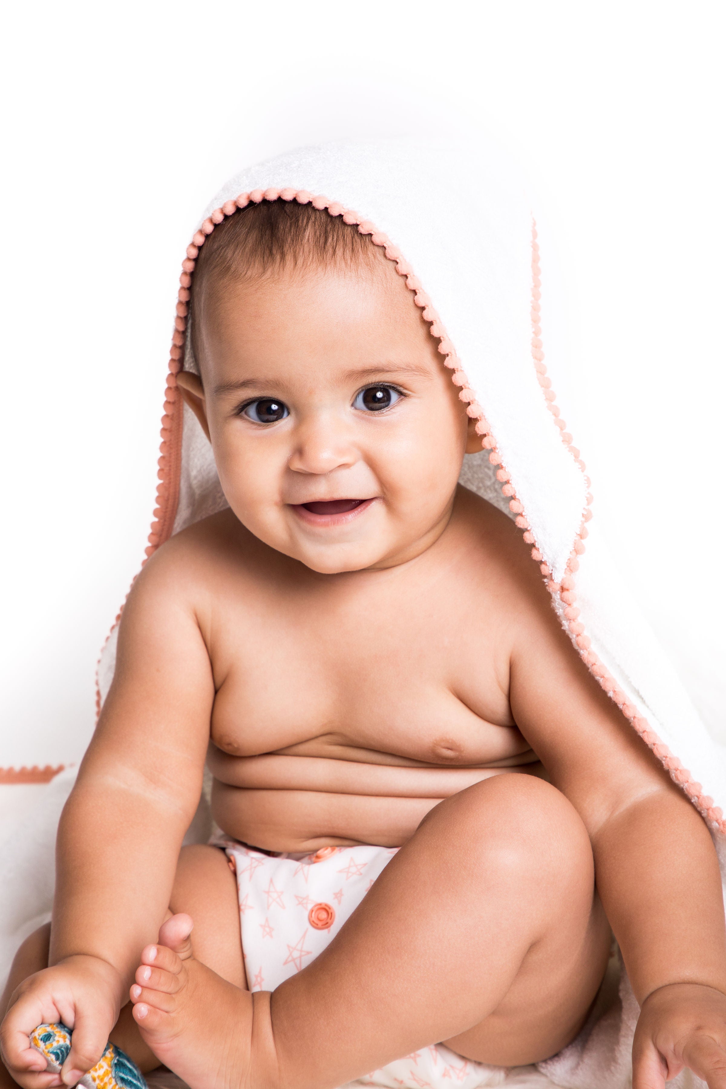 Bamboo Cotton Pom Pom Hooded Towel Malabar Baby   