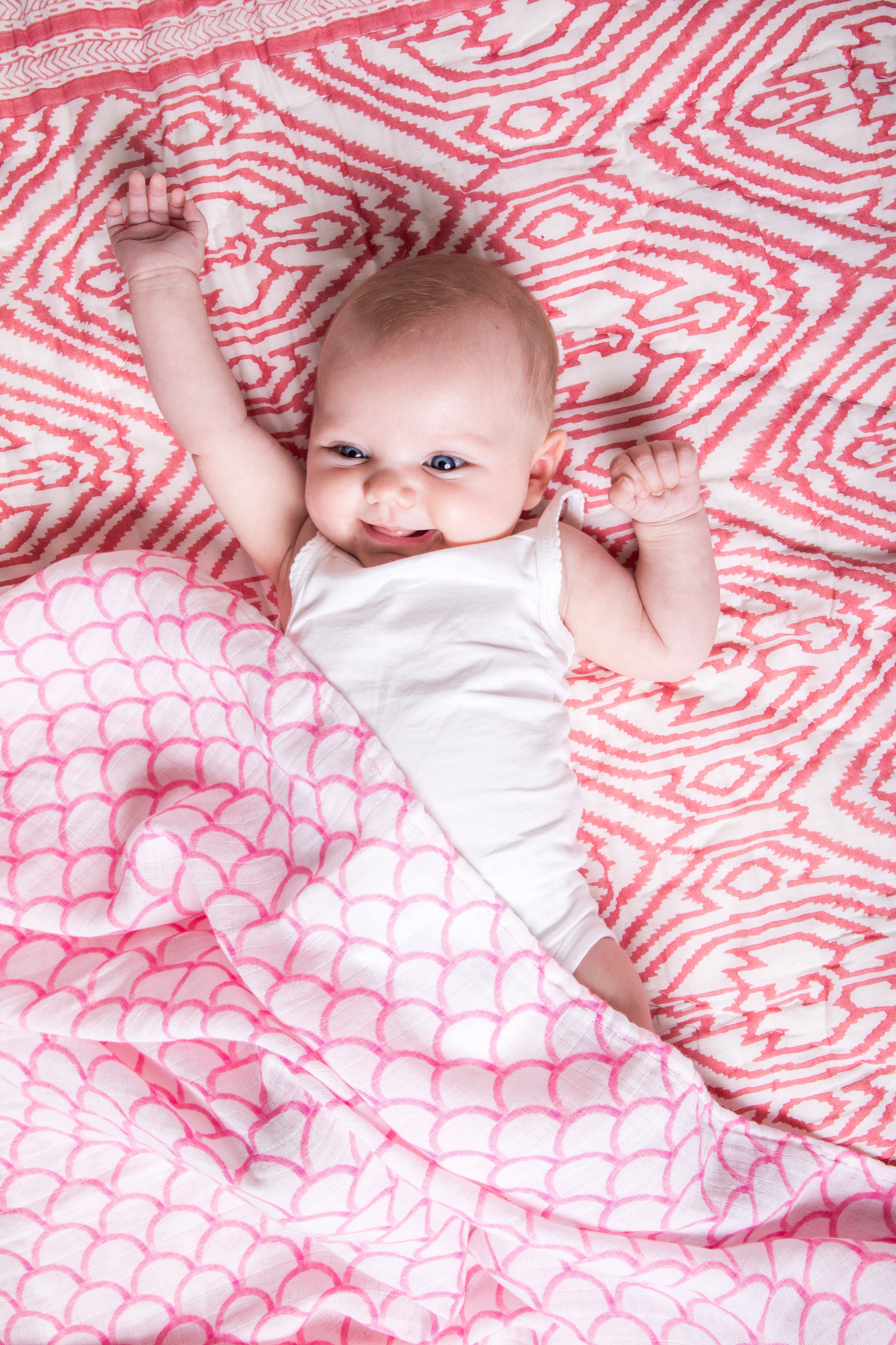 Organic Swaddle Set - Sakura (Cherry Blossom & Pink Stripe) Malabar Baby   