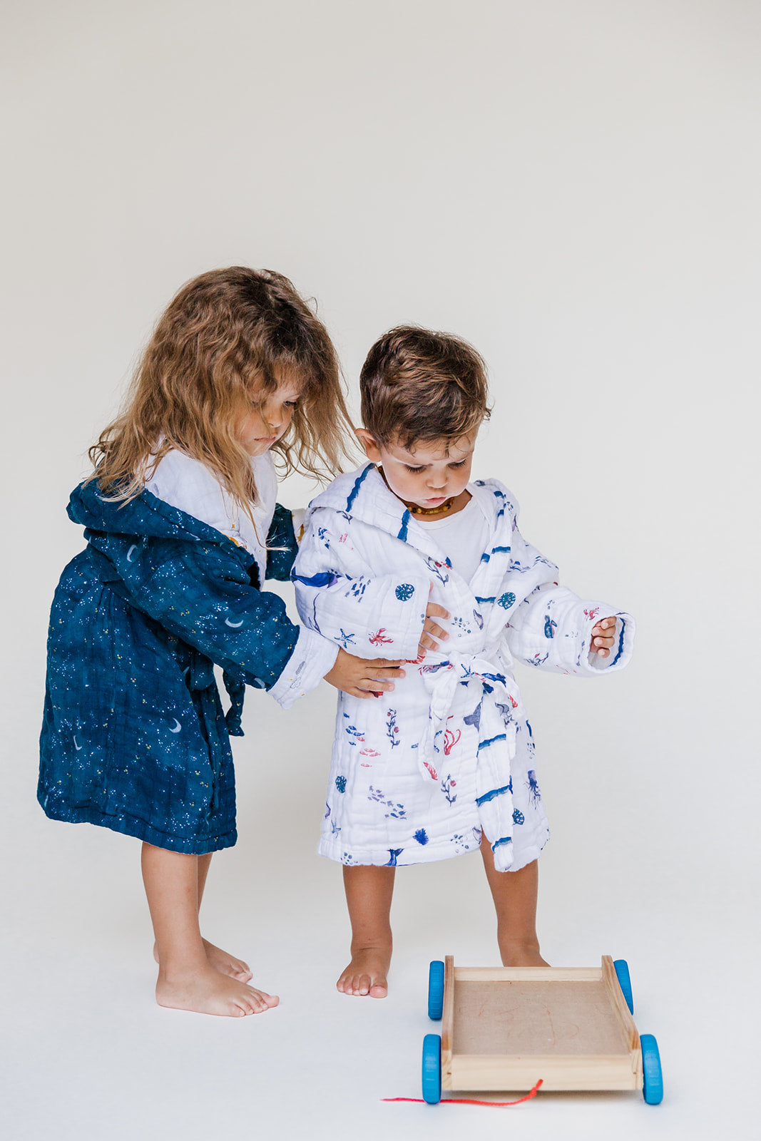 Kids Hooded Muslin Bath Robe - Mystical Night Malabar Baby   