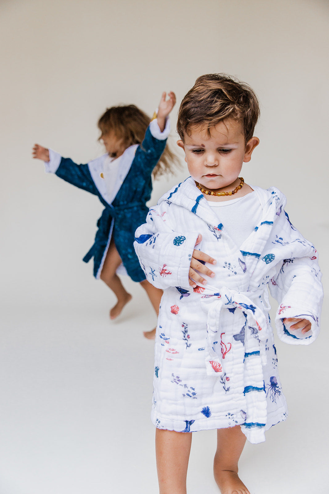 Kids Hooded Muslin Robe - Under the Sea Malabar Baby   