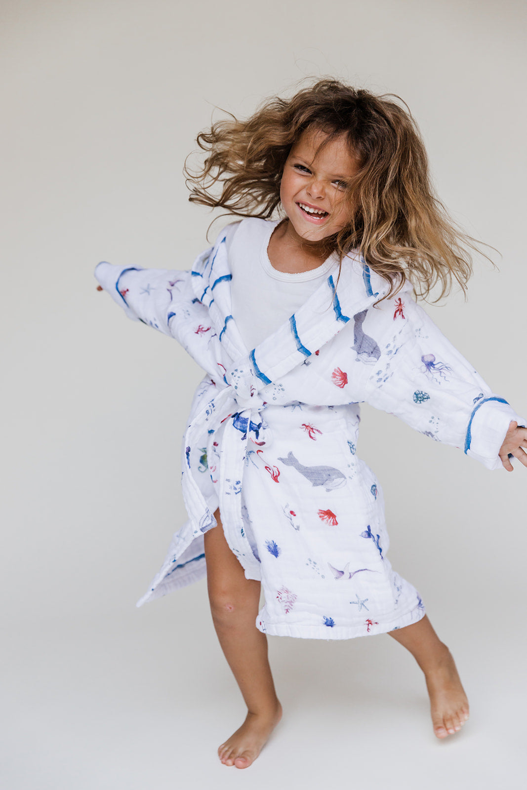 Kids Hooded Muslin Robe - Under the Sea Malabar Baby   