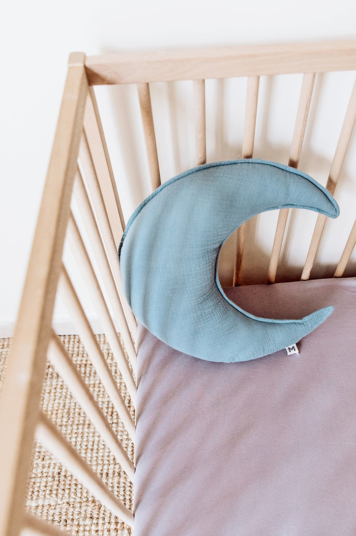 Moon Cushion- Teal Blue Malabar Baby   