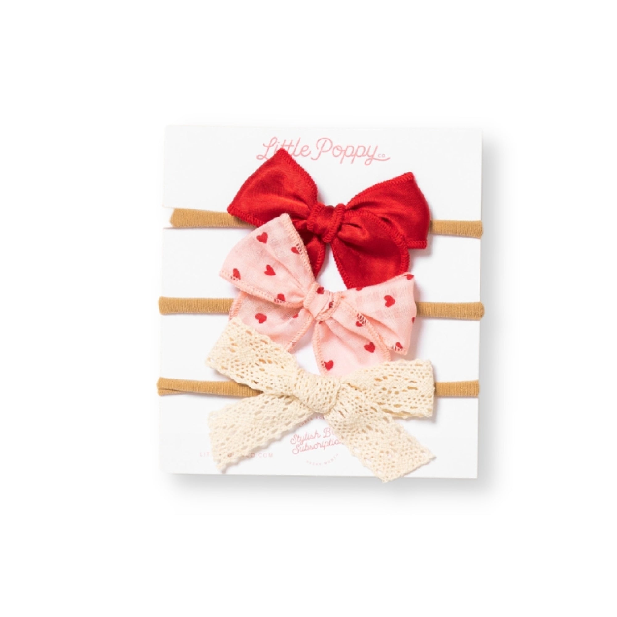 The Valentina Headband Bow Set Little Poppy Co. Mini Tan 