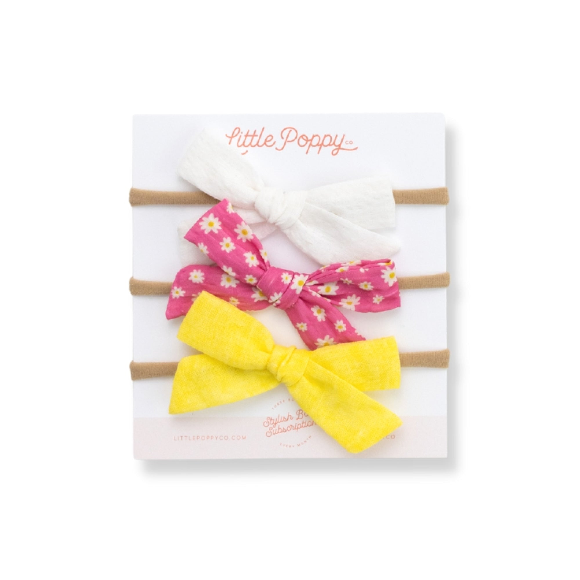 The Rebecca Headband Bow Set Little Poppy Co. Mini Tan 