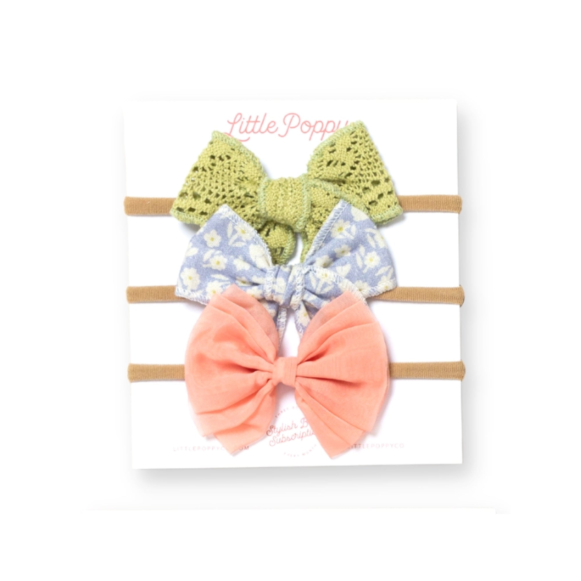 The Sydney Headband Bow Set Little Poppy Co. Mini Tan 