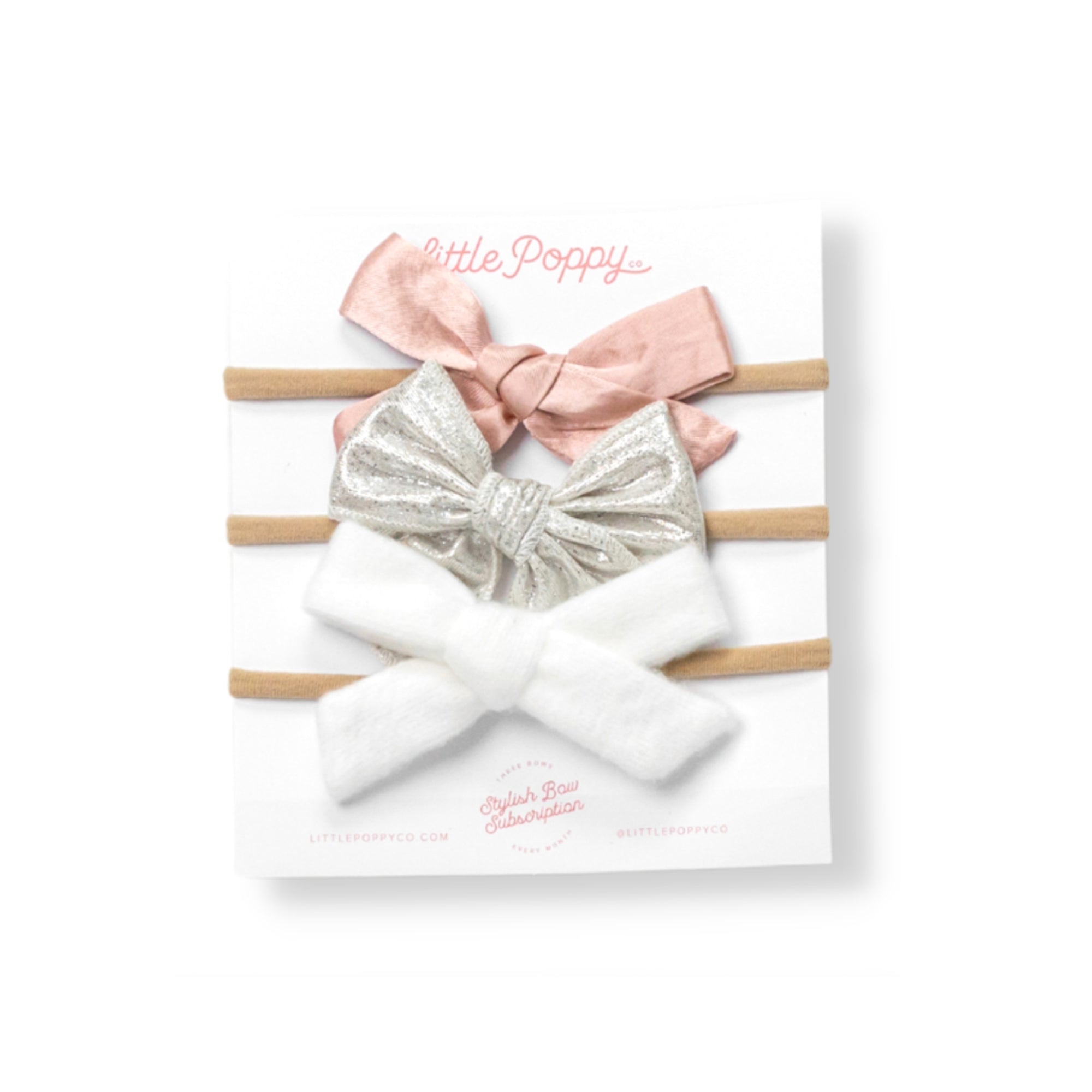 The Samantha Headband Bow Set Little Poppy Co. Mini Tan 