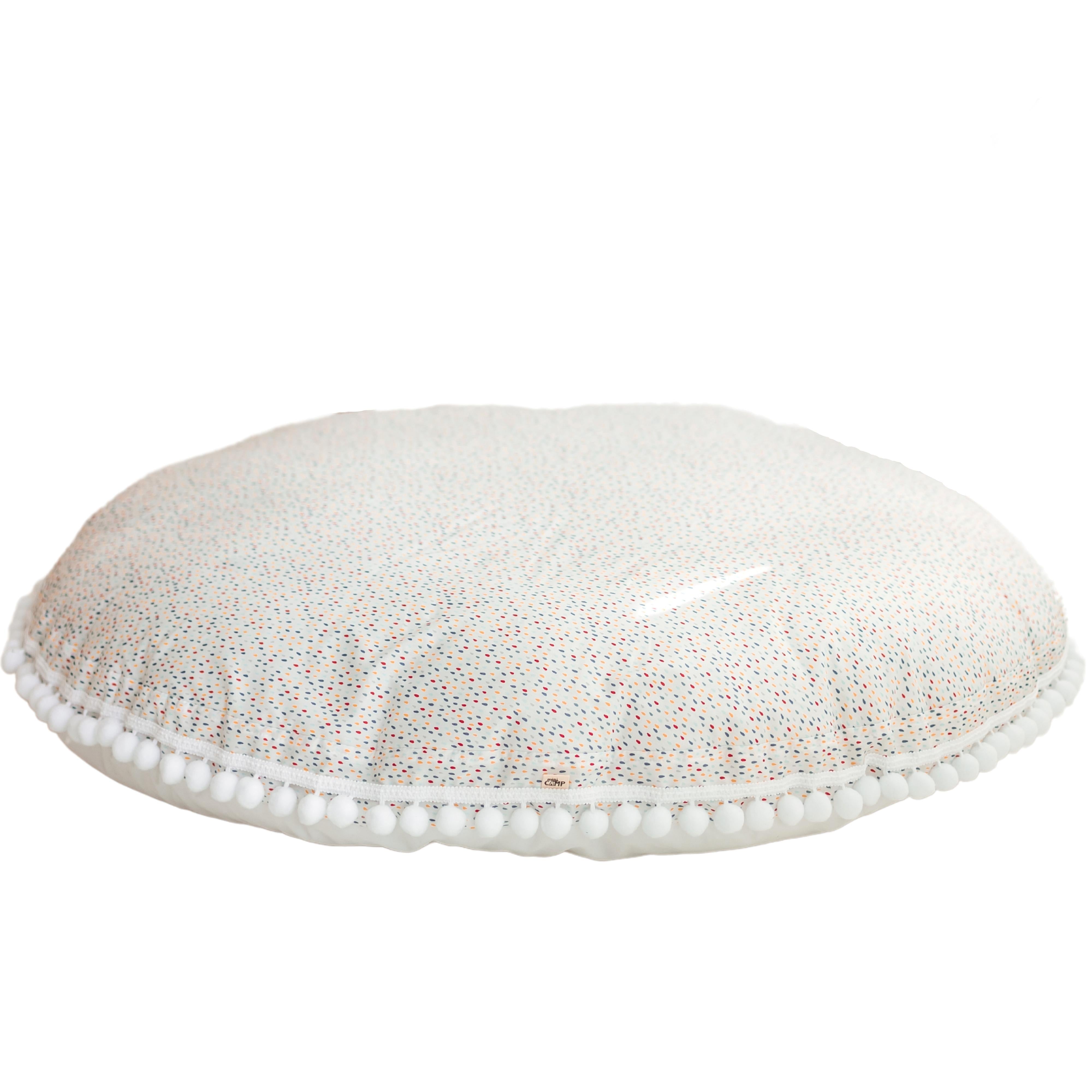 MINICAMP Big Floor Cushion With Pompoms in Colour Drops on White minicamp   