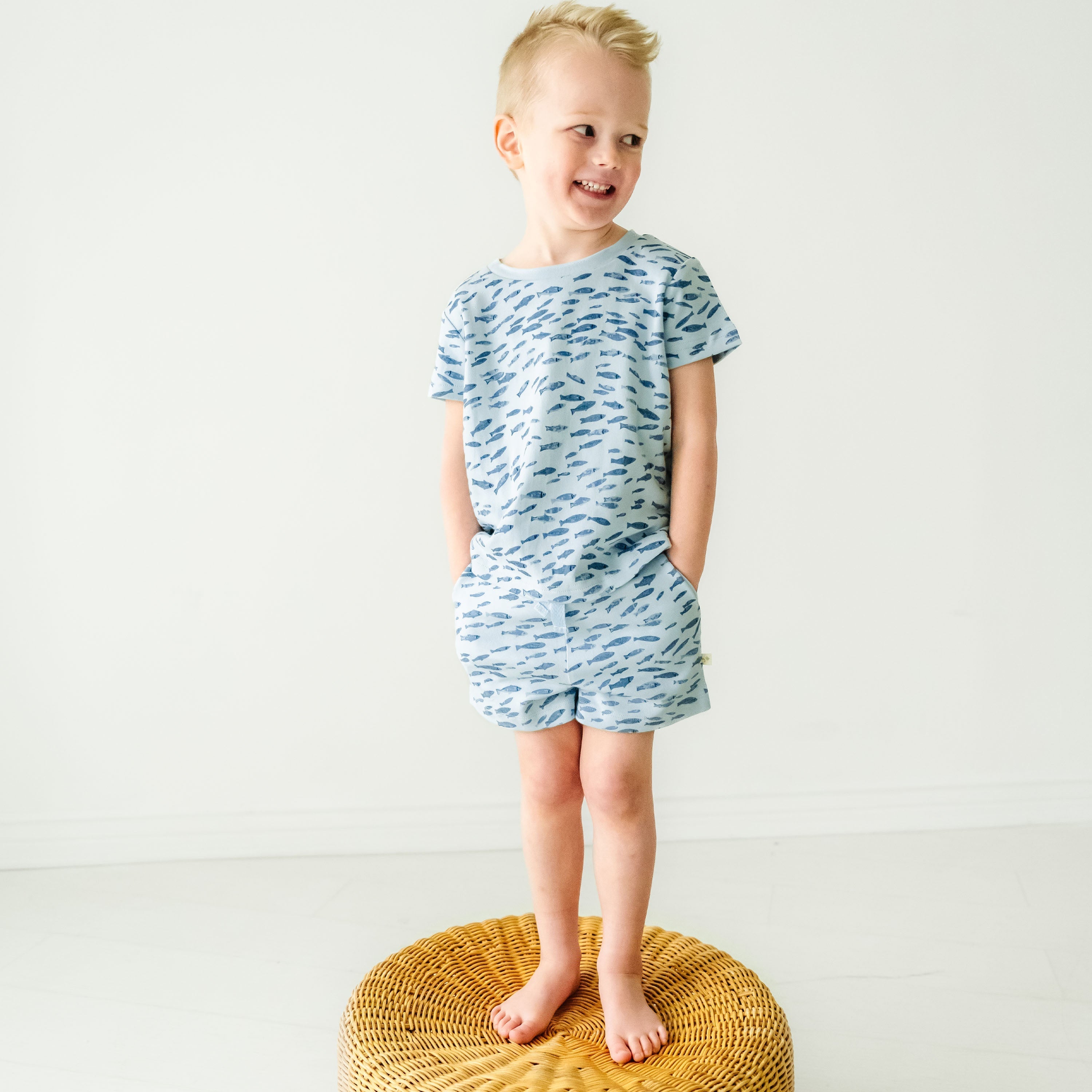 Organic Baby Toddler Tee and Shorts Set - Minnow Makemake Organics   