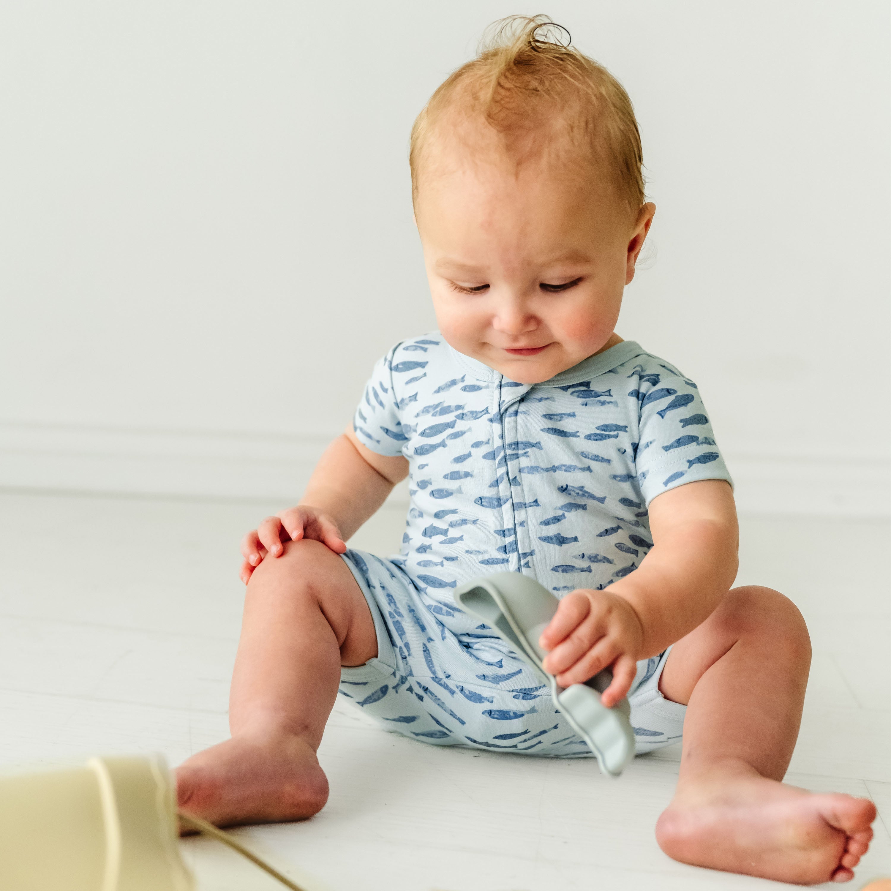 Organic Baby Short Zip Romper - Minnow Makemake Organics   