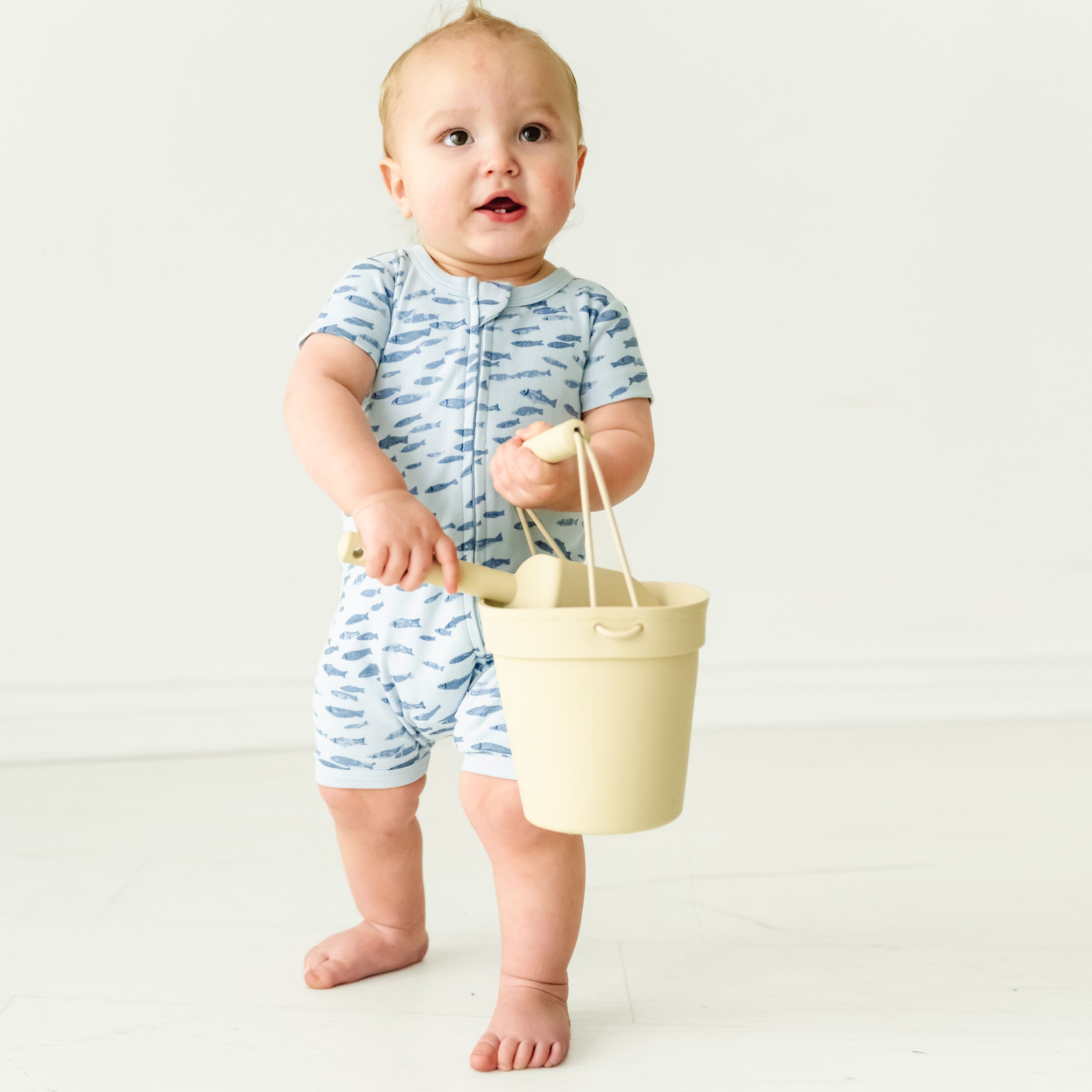 Organic Baby Short Zip Romper - Minnow Makemake Organics   