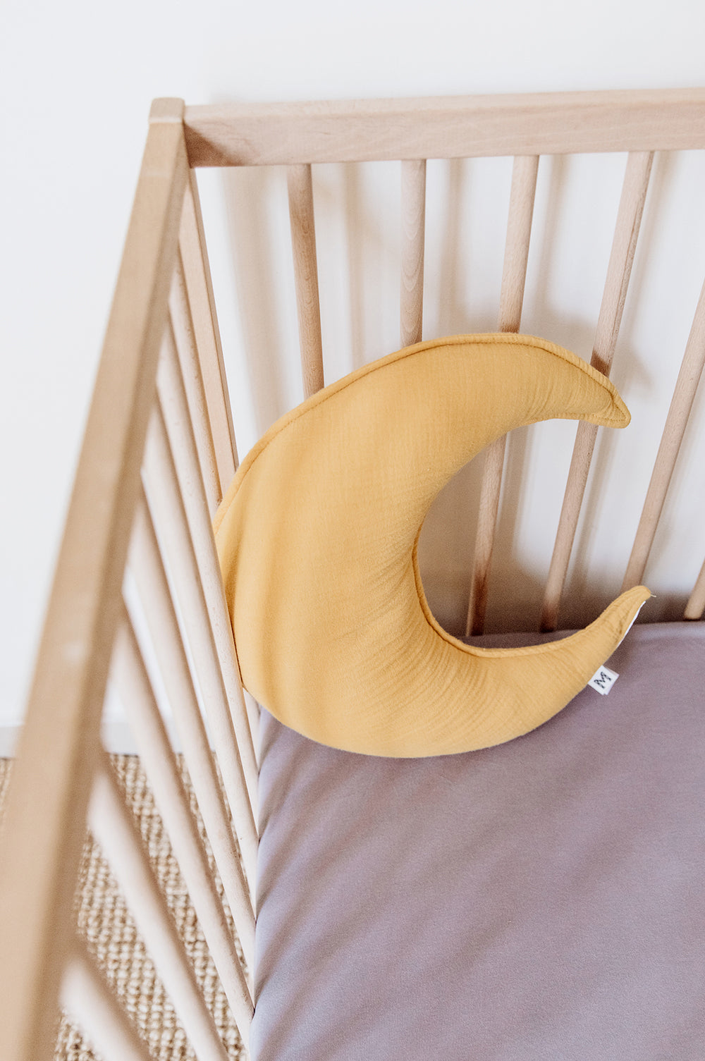 Moon Cushion- Mustard Yellow Malabar Baby   