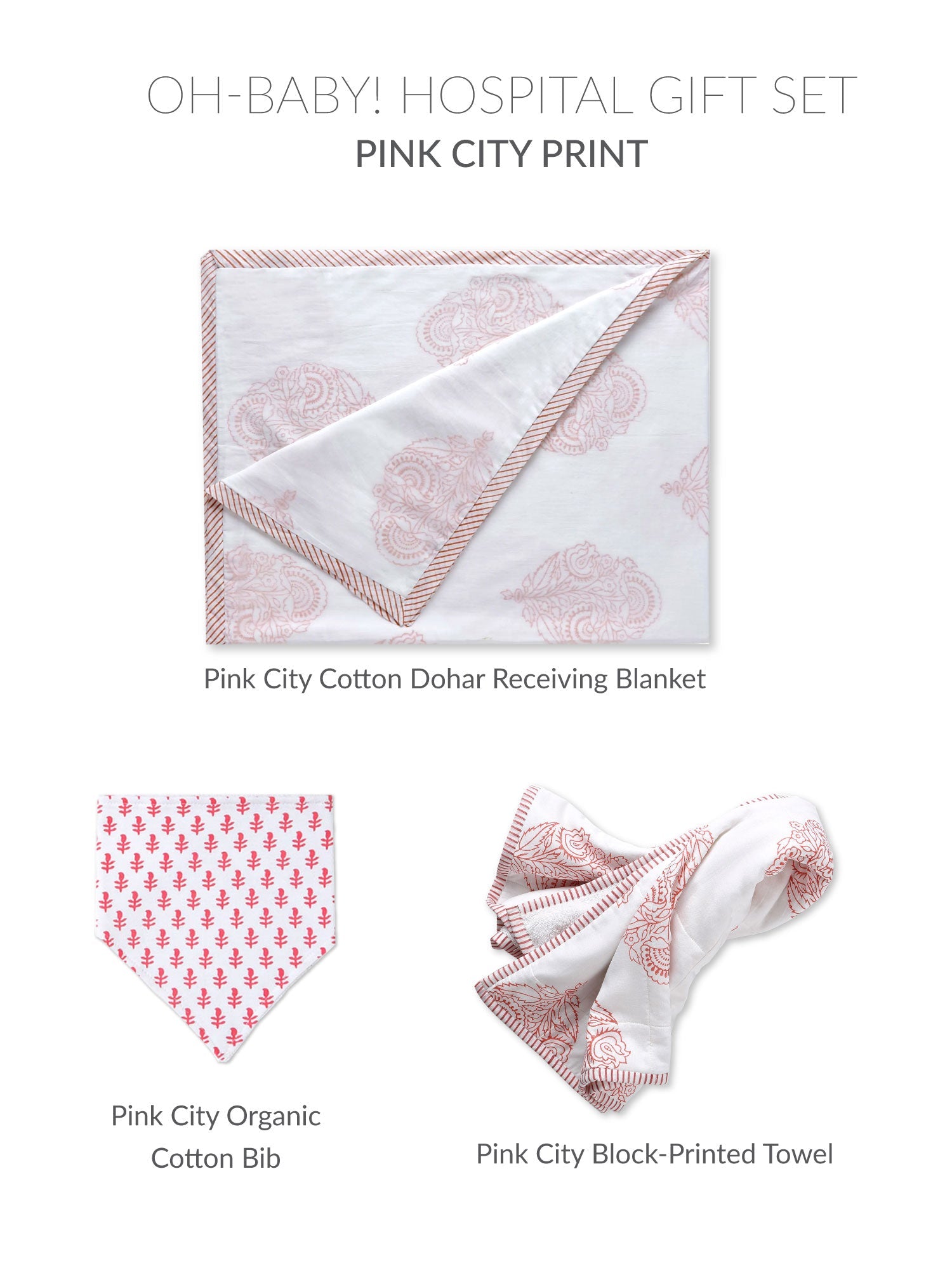 Oh-Baby! Hospital Gift Set Malabar Baby Pink City Newborn Gift Set  