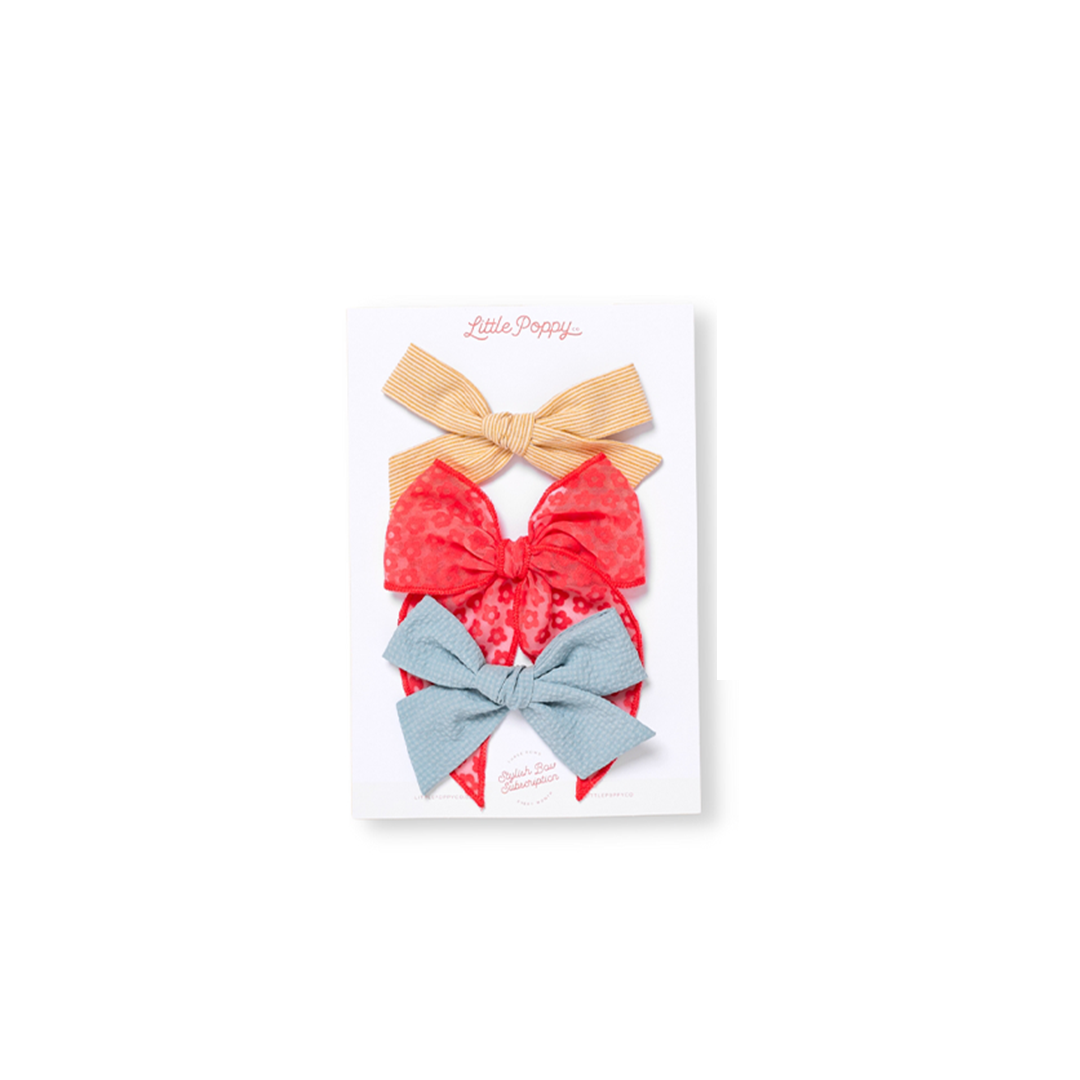 The Dahlia Bow Clip Set Little Poppy Co. Oversized  