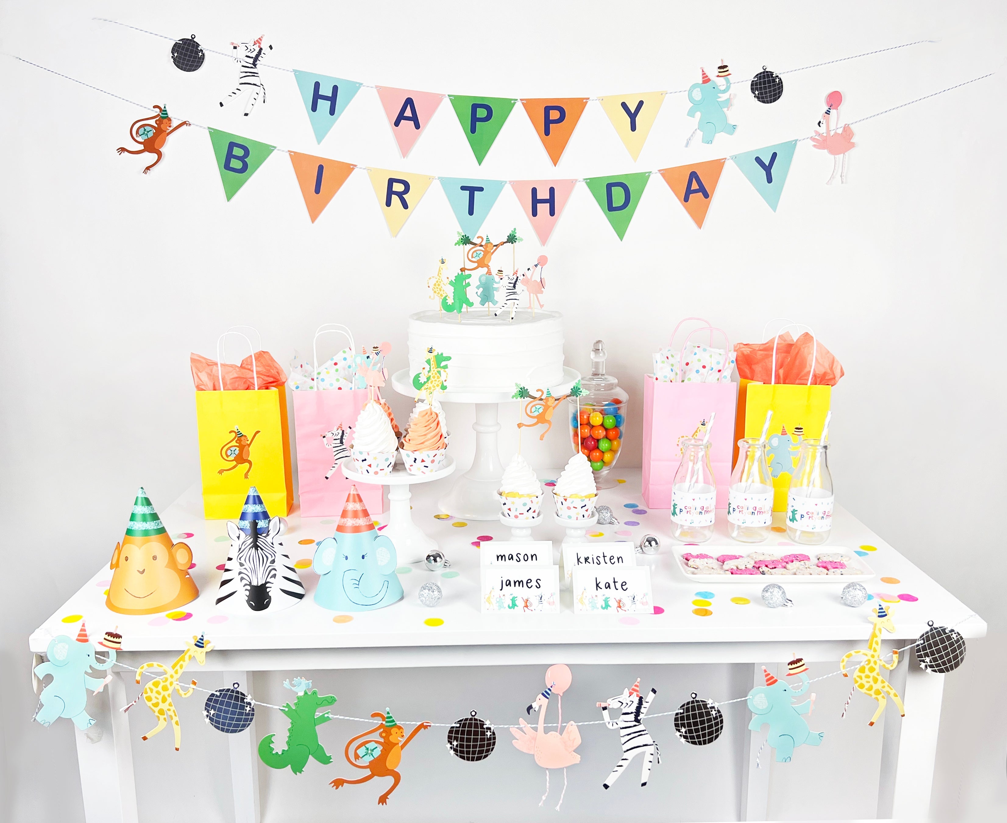 Party Animals - Happy Birthday Banner Merrilulu   