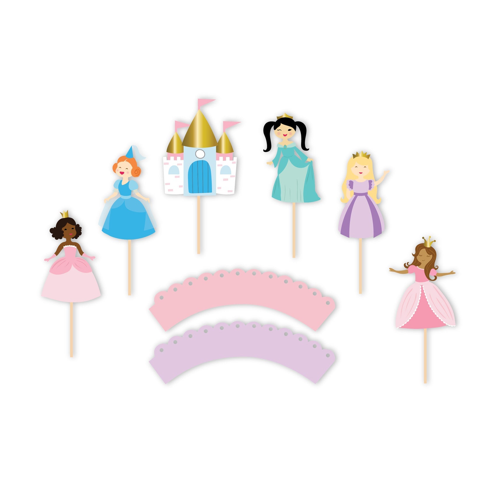 Pretty Princess - Cupcake Toppers & Wrappers, 12 Ct Merrilulu   