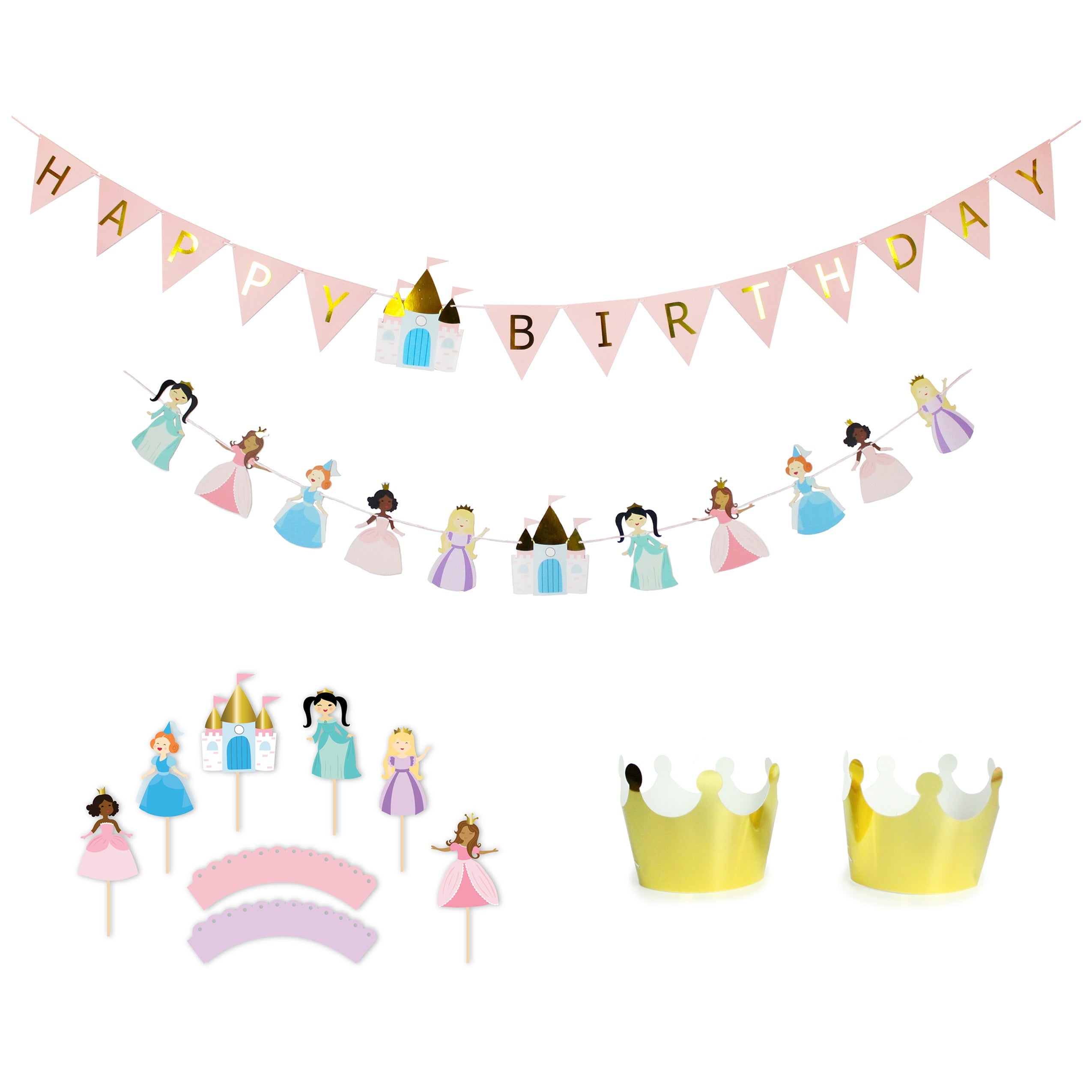 Pretty Princess - Birthday Party Decoration Kit - 12 Guests Merrilulu   