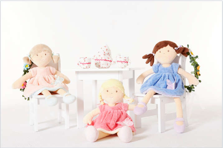 Ria - Blonde Hair With Pink & White Dress Tikiri Toys   