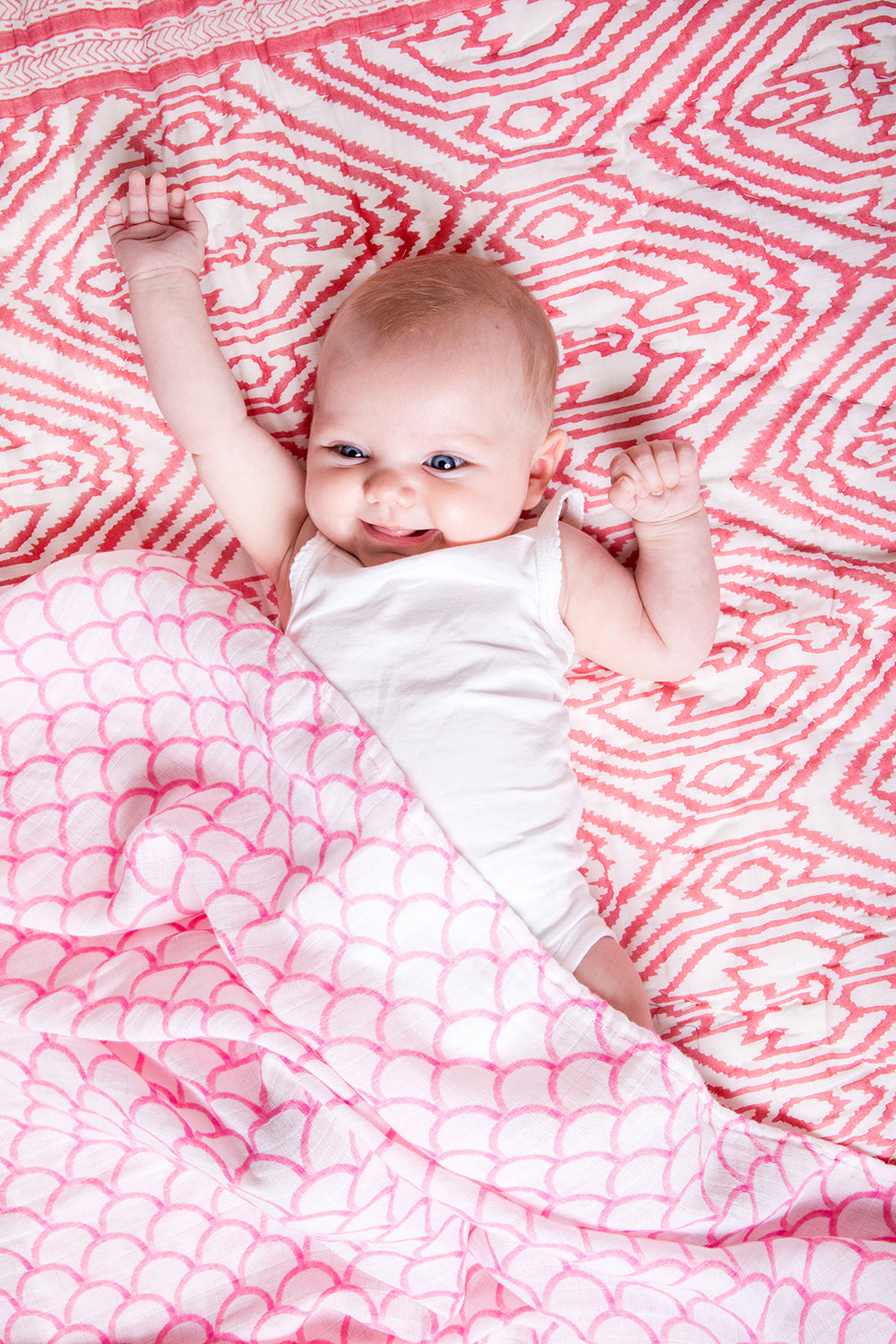 Organic Swaddle - Pink Rainbow Malabar Baby   