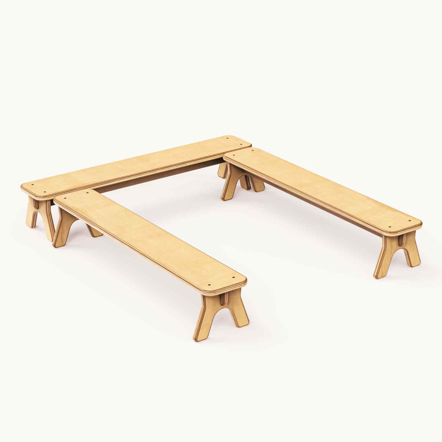 PlayBeam - Wooden Balance Beam for Kids All Circles PlayBeam - 3 Beams  