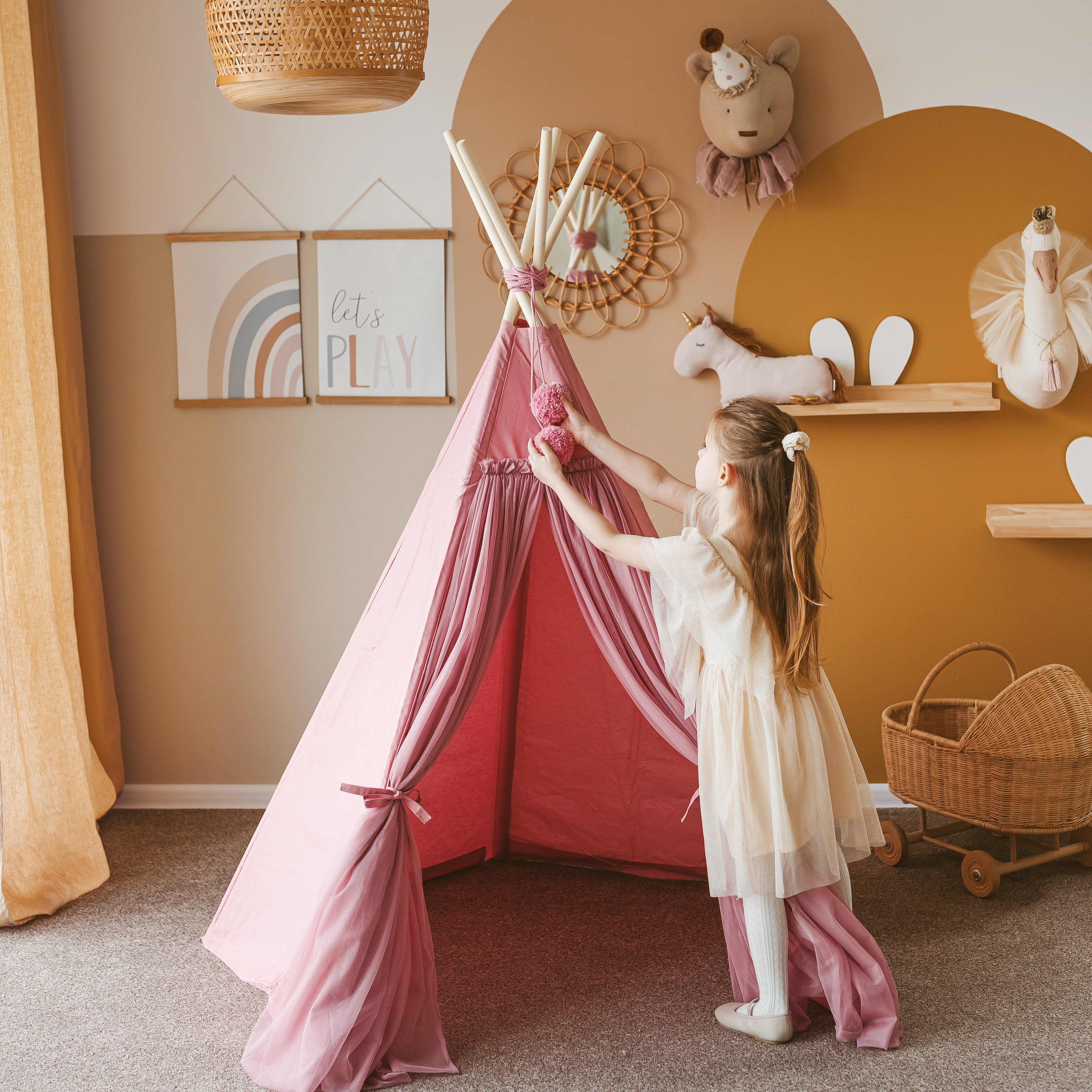 MINICAMP Fairy Kids Play Tent With Tulle in Rose minicamp   