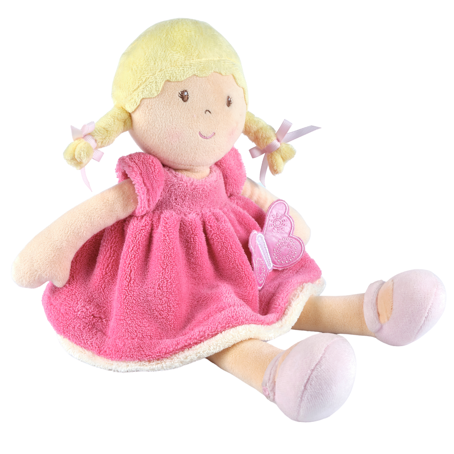 Ria - Blonde Hair With Pink & White Dress Tikiri Toys   