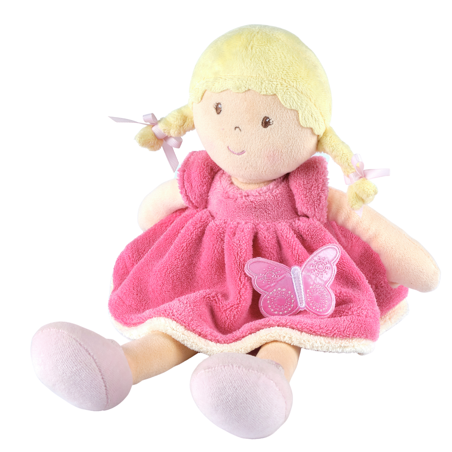 Ria - Blonde Hair With Pink & White Dress Tikiri Toys   