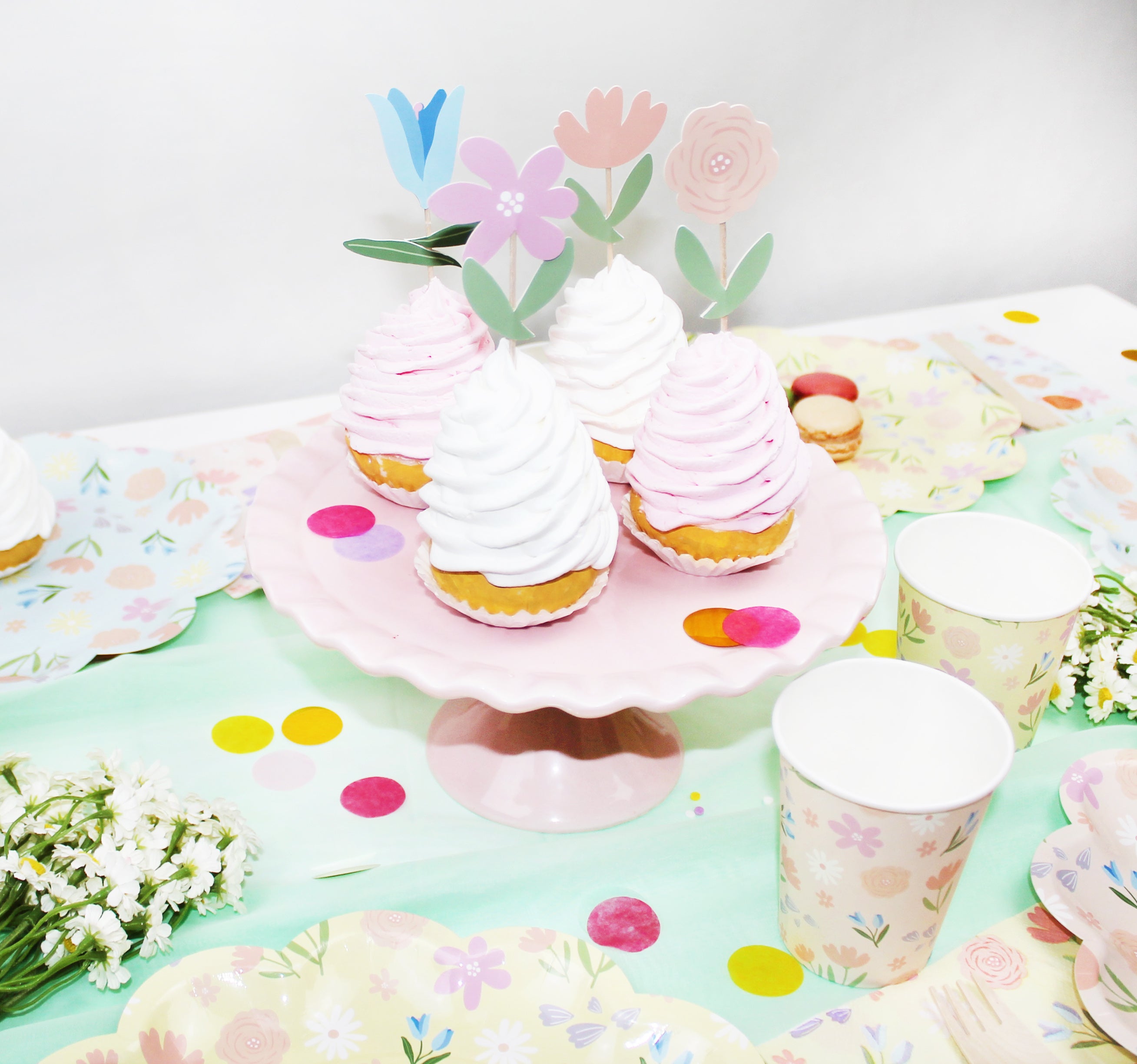 Spring Party Flower Cupcake Toppers, 12 Ct Merrilulu   