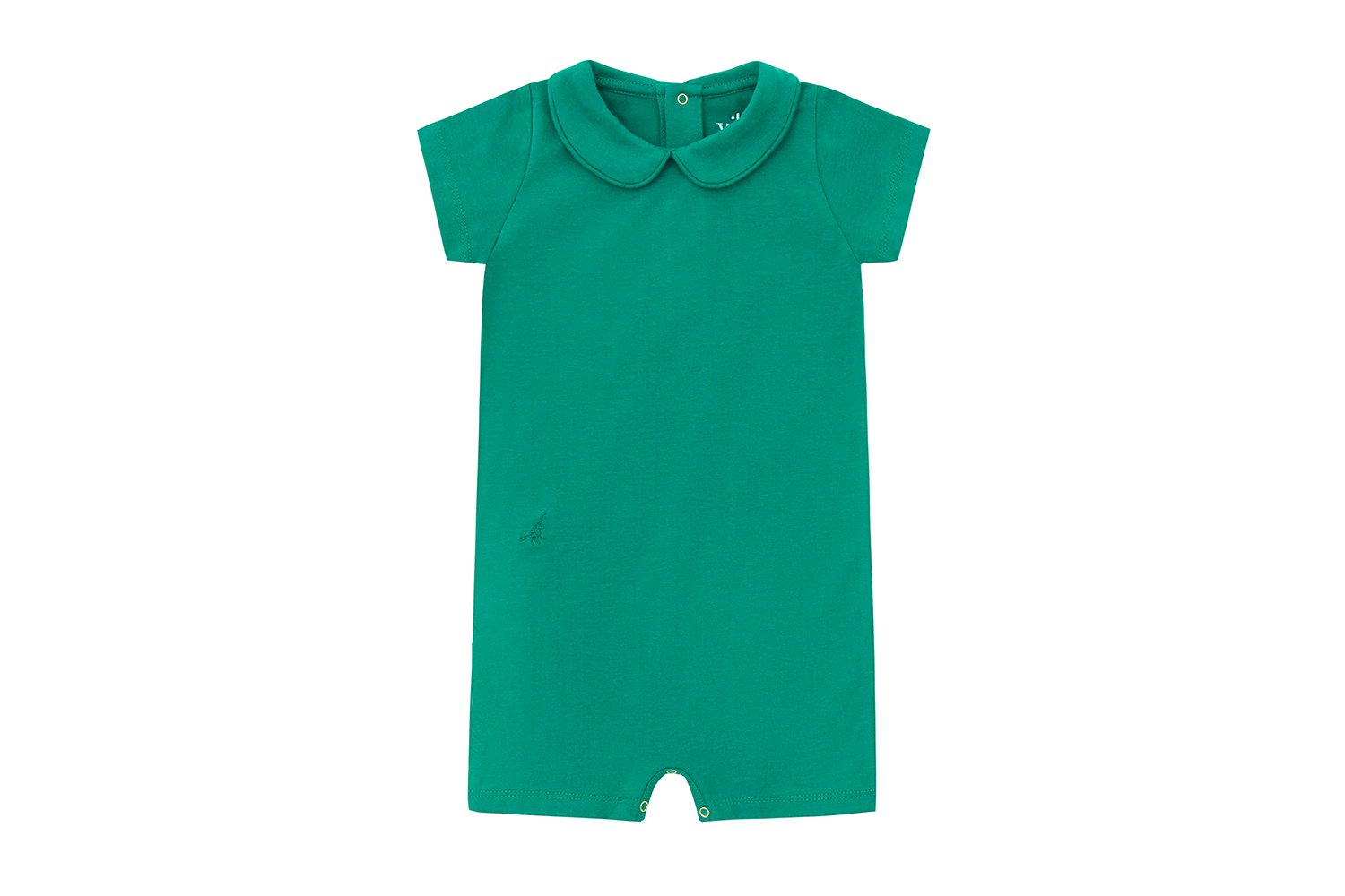 Organic Cotton Collared Bodysuit With Shorts Vild House of Little 0-3M Emerald Green 