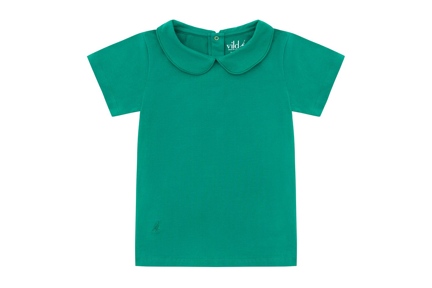 SS Organic Cotton Collared Shirt Vild House of Little 2-3Y Happy Green 