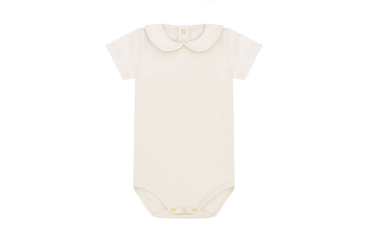 SS Organic Cotton Collared Bodysuit Vild House of Little 0-3M Ecru - No Dye 