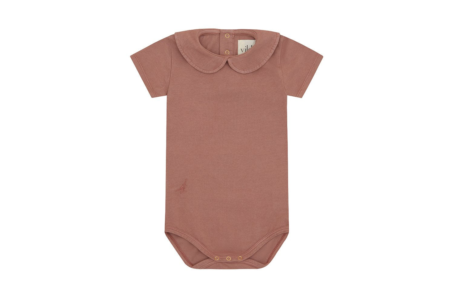 SS Organic Cotton Collared Bodysuit Vild House of Little 0-3M Pink Clay - Beetroot Plant Dye 