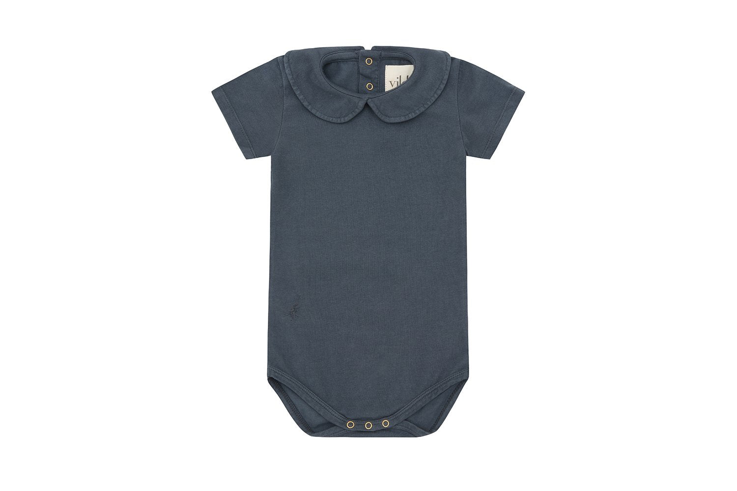 SS Organic Cotton Collared Bodysuit Vild House of Little 0-3M Blue Stone - Palmetto Plant Dye 