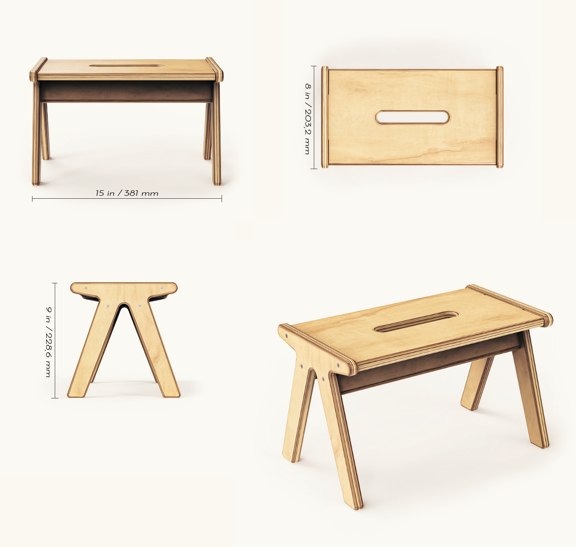 One Step | Wooden Step Stools for Kids All Circles   