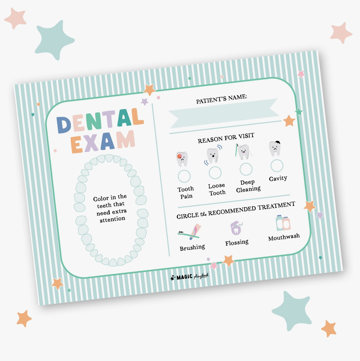 Dentist Pretend Play Notepad MagicPlaybook   