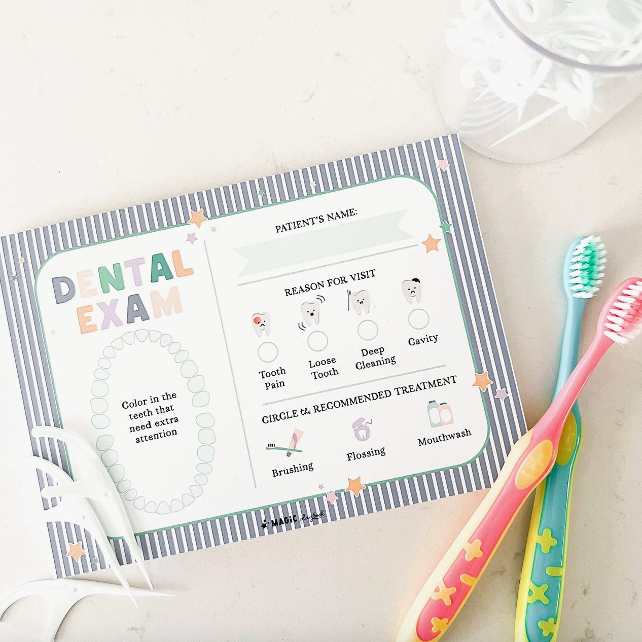 Dentist Pretend Play Notepad MagicPlaybook   