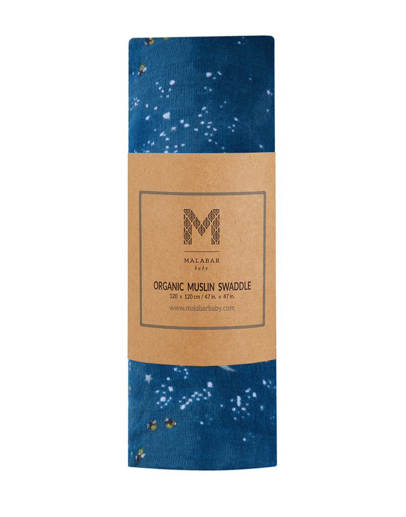 Organic Swaddle - Starry Night Malabar Baby   