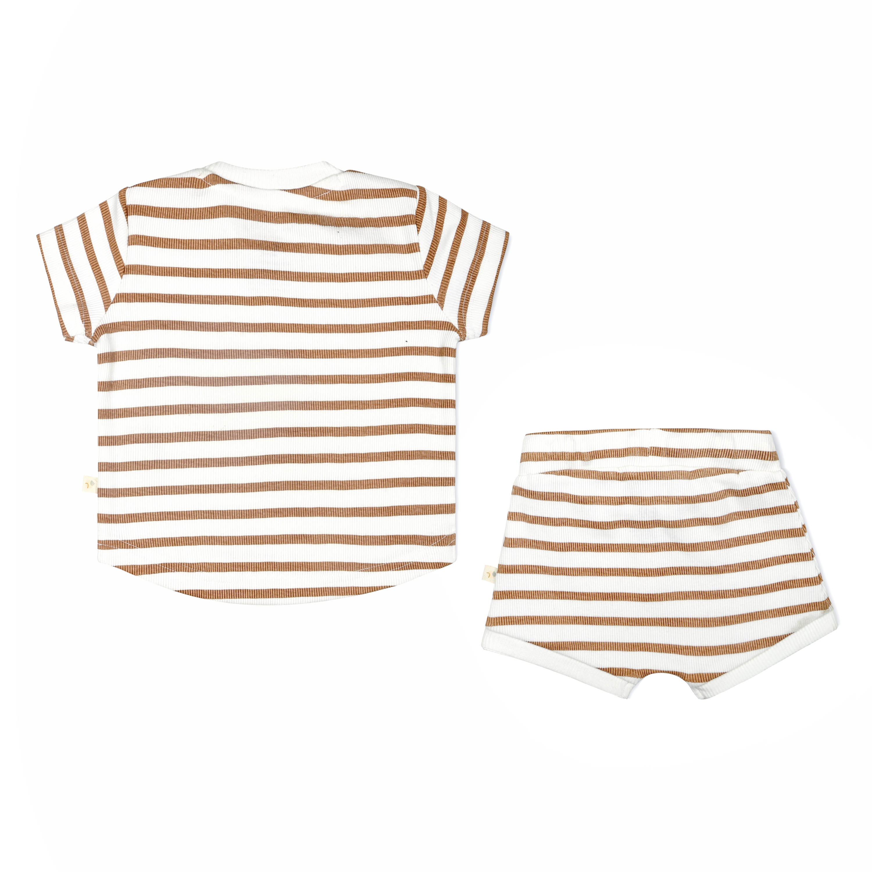 Organic Baby Toddler Tee and  Shorties Set - Stripes Makemake Organics   