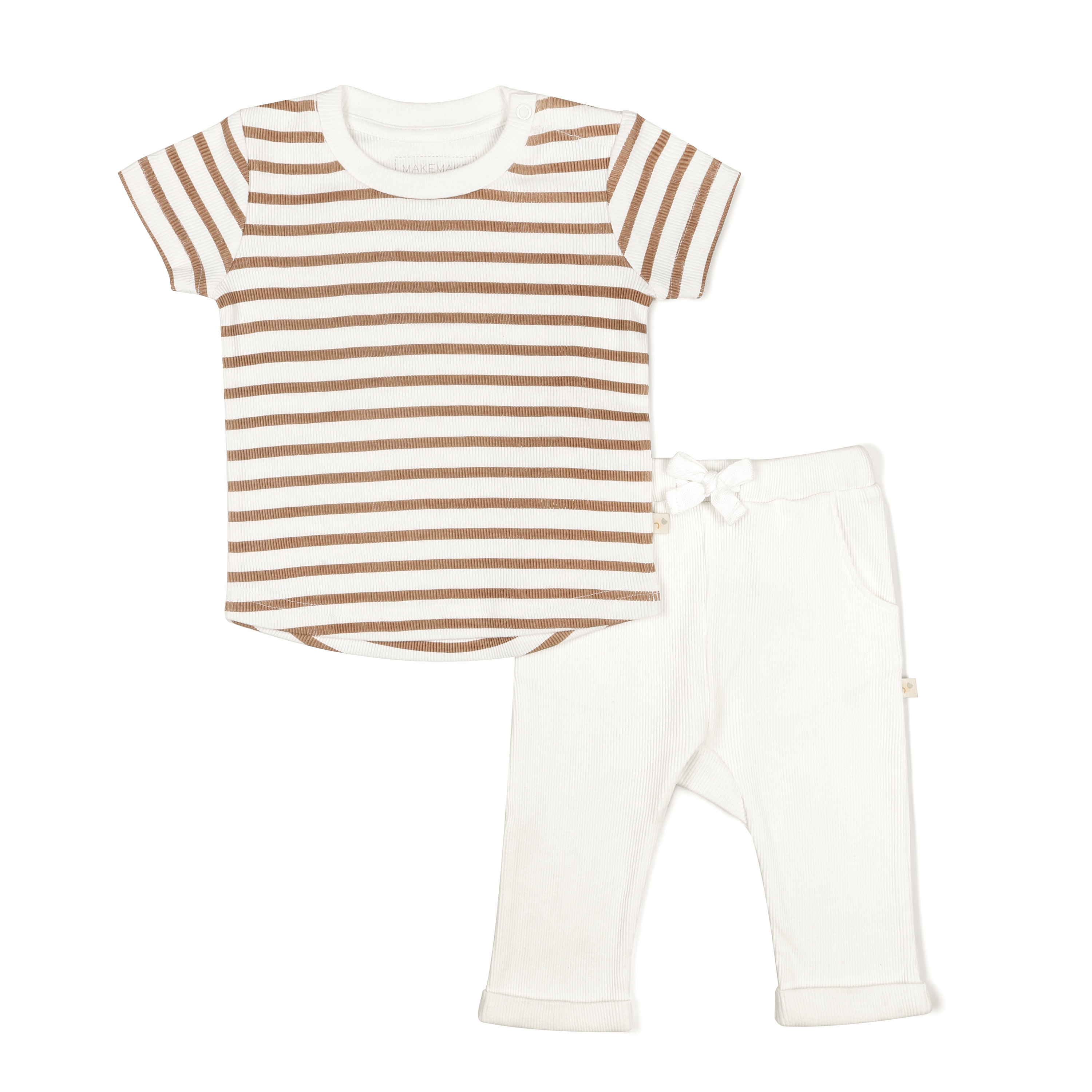 Organic Baby Toddler Tee & Pants Set - Stripes Makemake Organics   