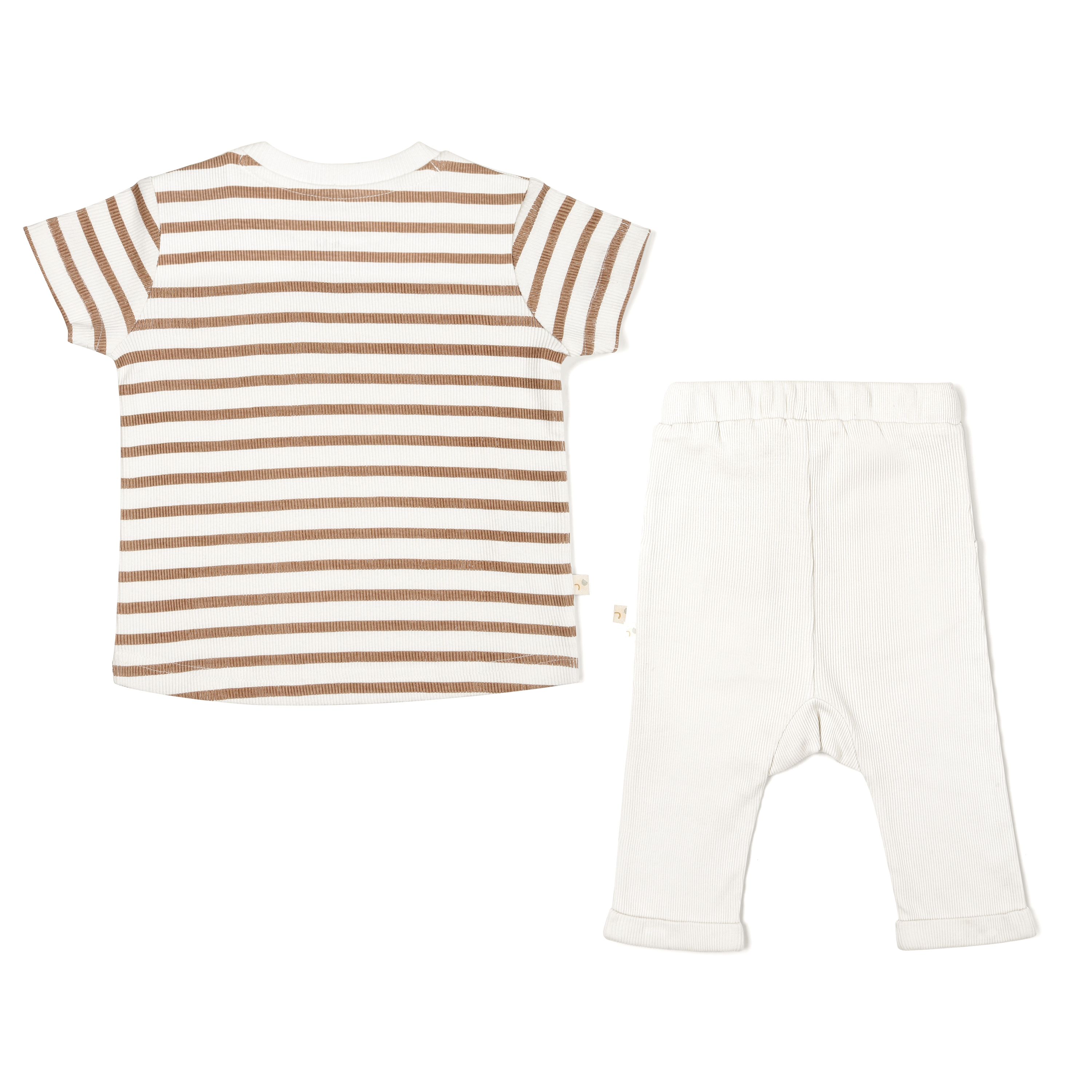 Organic Baby Toddler Tee & Pants Set - Stripes Makemake Organics   