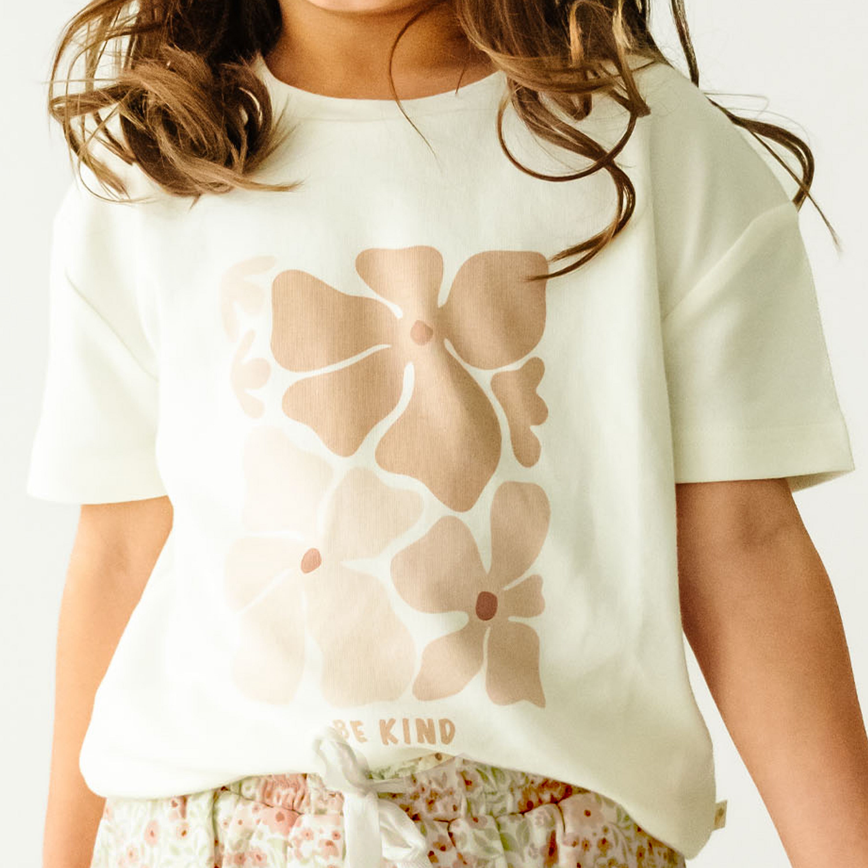 Organic Girls Tee and Skort Outfit - Summer Floral Makemake Organics   