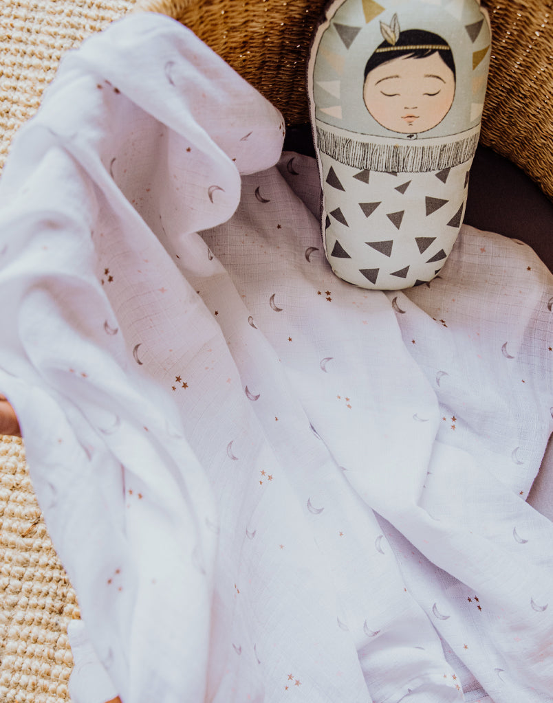 Organic Swaddle - Star & Moon Malabar Baby   