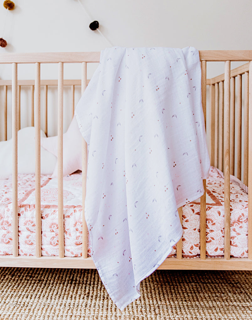 Organic Swaddle - Star & Moon Malabar Baby   