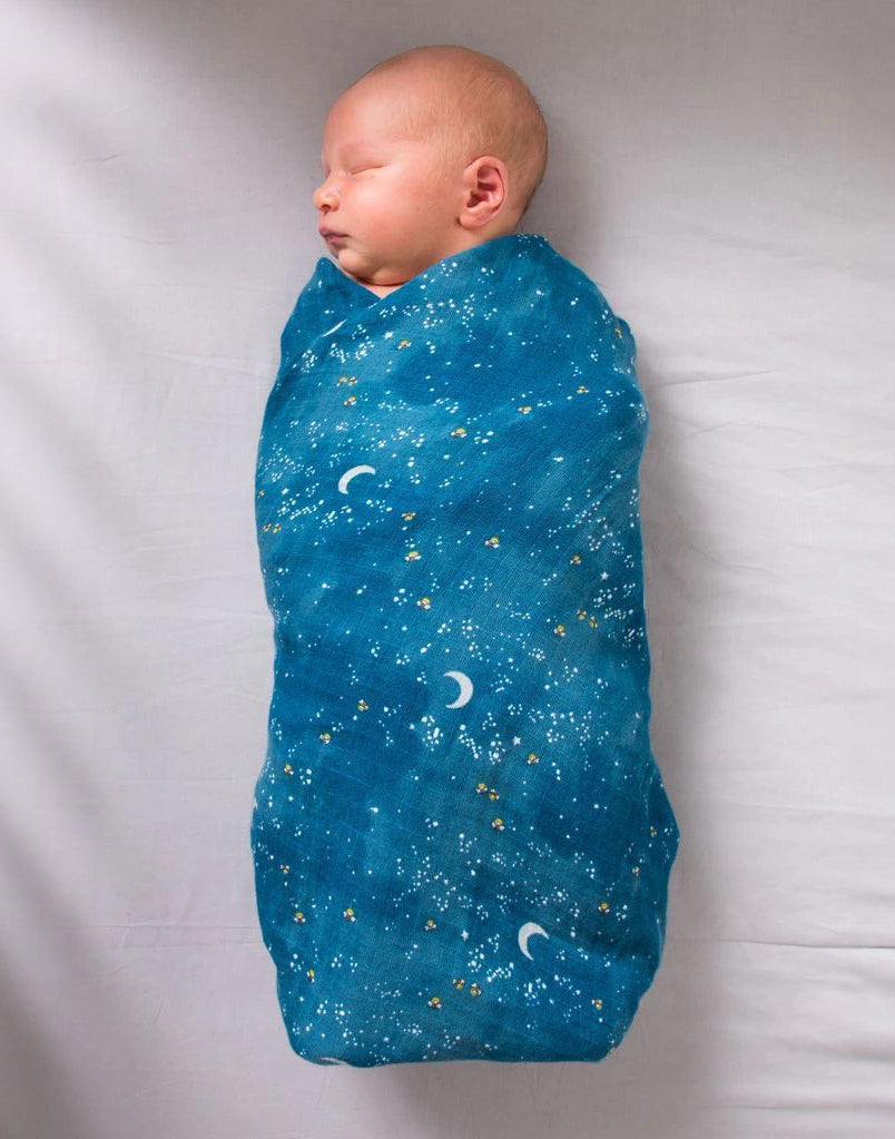 Organic Swaddle - Starry Night Malabar Baby   