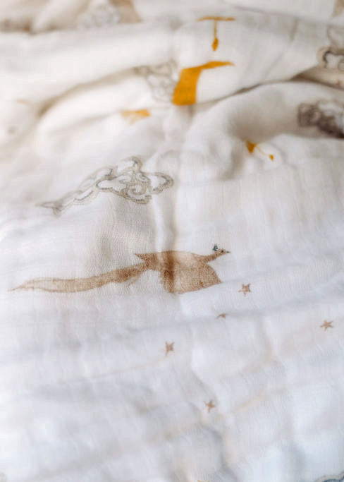 Organic Swaddle Set - Sweet Dreams (Enchanted Peacock & Magical Feathers) Malabar Baby   