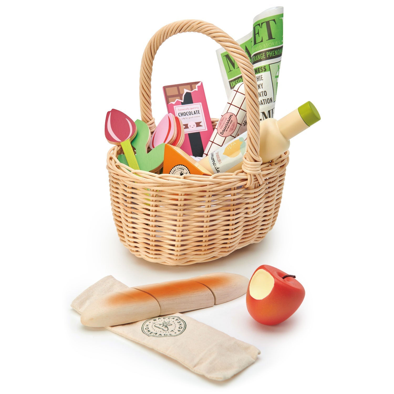 Wicker Shopping Basket Tender Leaf Toys   