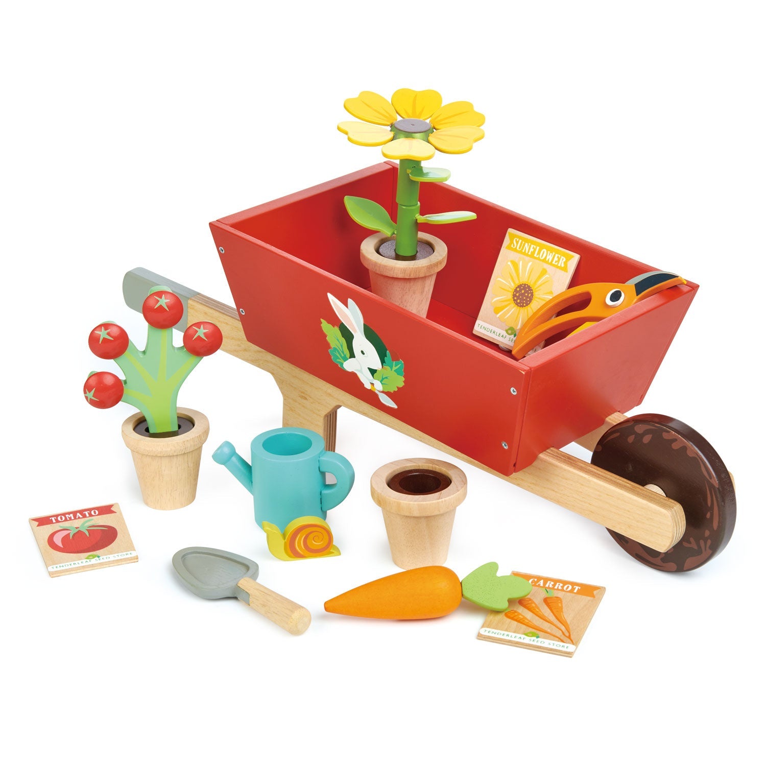 Garden Wheelbarrow Set Tender Leaf Toys   