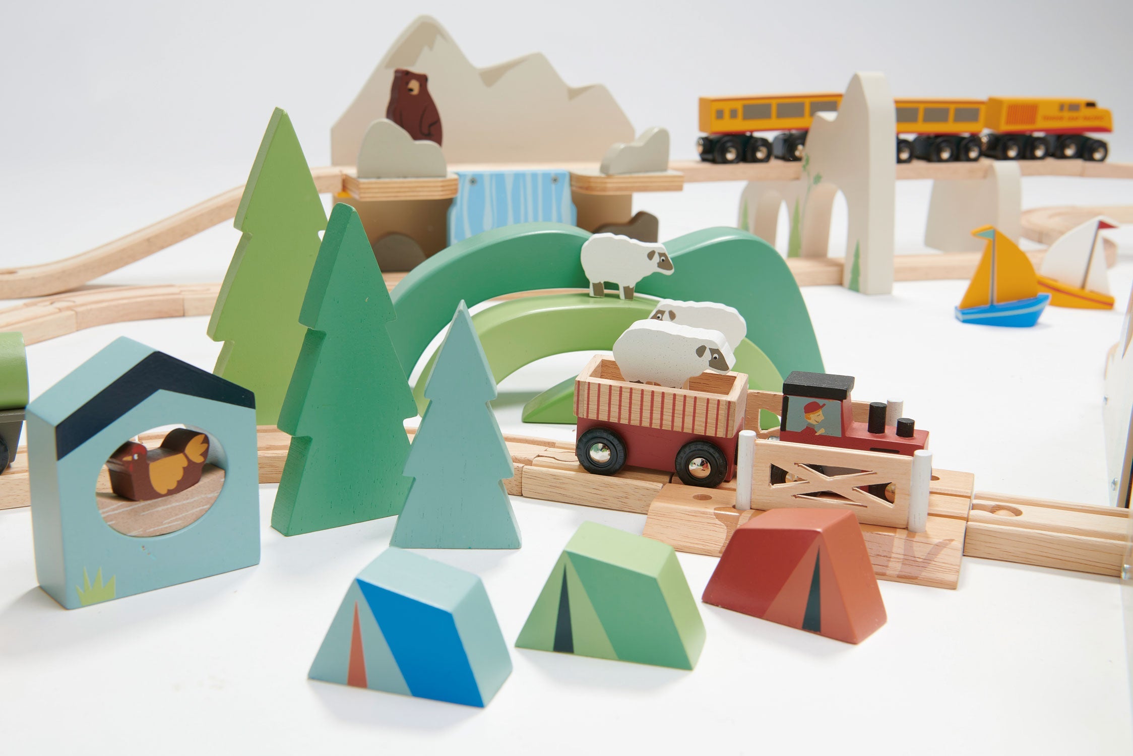 Mountain View Train Set Tender Leaf Toys   